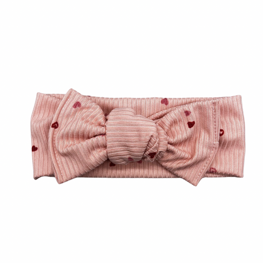 Knotted Bow Headband - Dainty Hearts